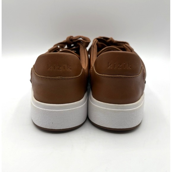 KIZIK Vegas Sneakers Size Men's 6.5/Women's 8 Chestnut Leather Lace Up Shoes - Picture 8 of 9